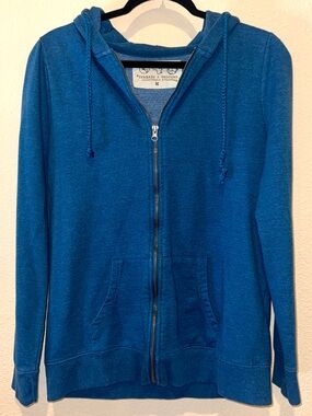 Threads 4 Thought Triblend Fleece Zip Up Hoodie in Atlantic, organic cotton mix